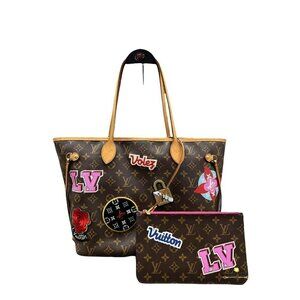 COPY - Louis Vuitton Neverfull MM with Pouch Limited Edition World tour